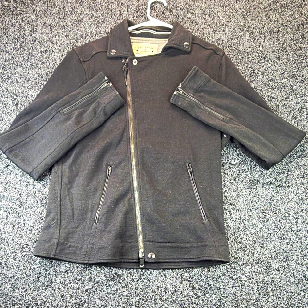 Converse John Varvatos Men’s L 2010s Wool Blend Moto Jacket Black Full Zip